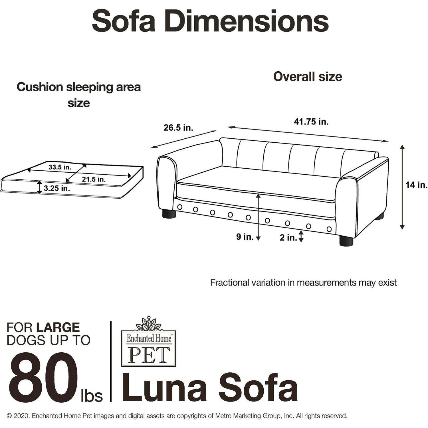 Enchanted Home Pet Luna Sofa Cat & Dog Bed With Removable Cover - Image 7