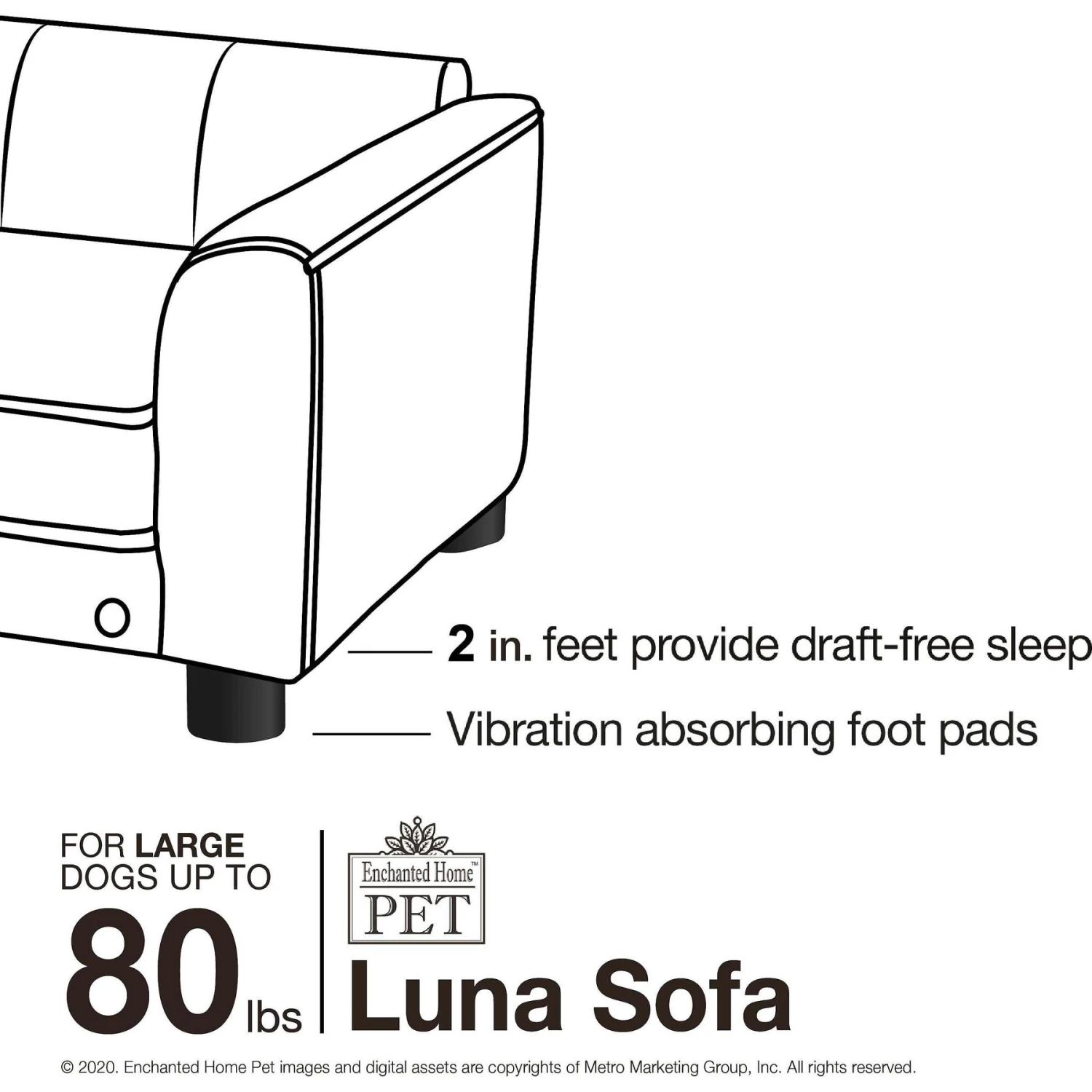 Enchanted Home Pet Luna Sofa Cat & Dog Bed With Removable Cover - Image 8