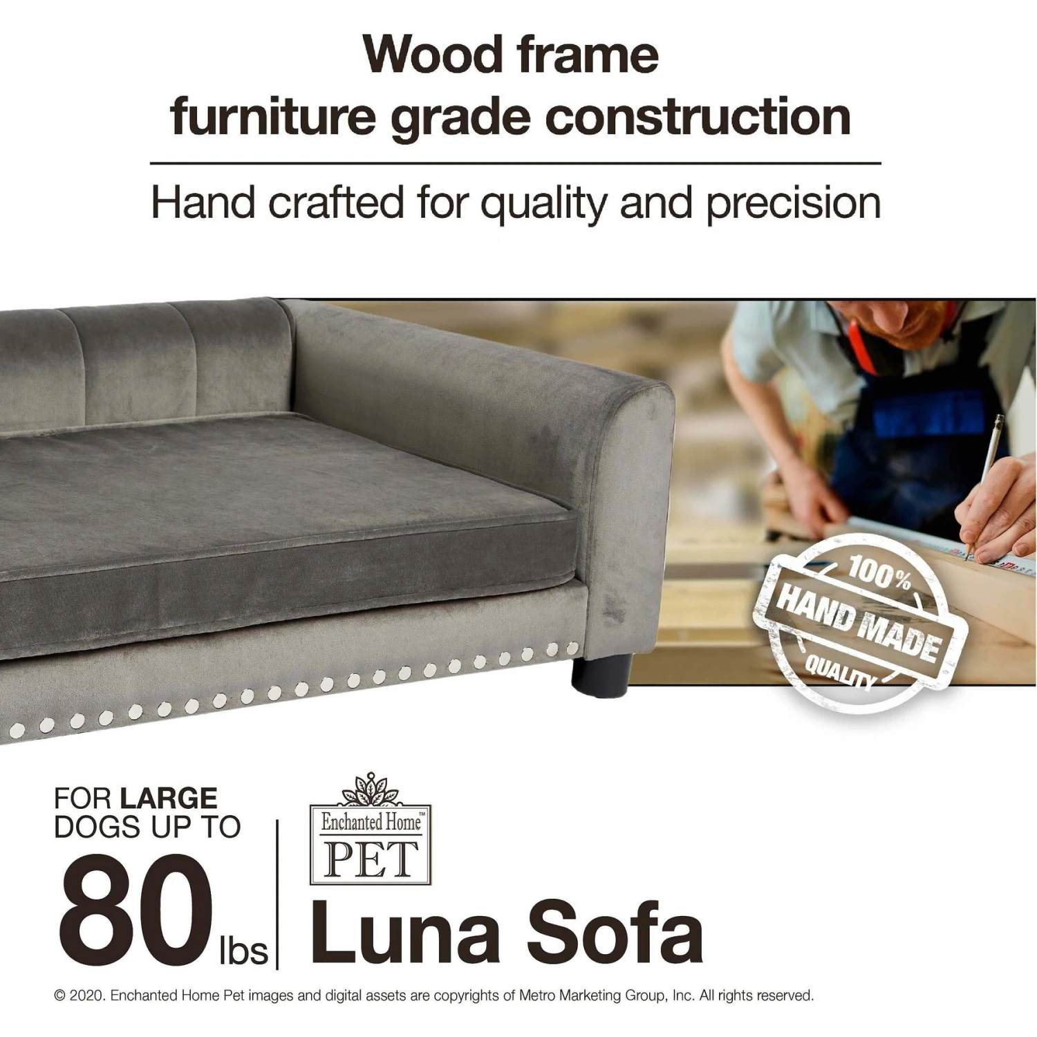 Enchanted Home Pet Luna Sofa Cat & Dog Bed With Removable Cover - Image 9