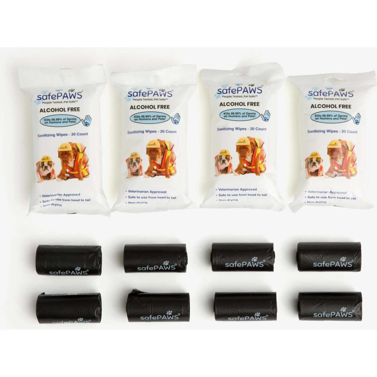 SafePaws Sanitizing & Dog Grooming Travel Caddy Refill Bundle, 20 Count - Image 2