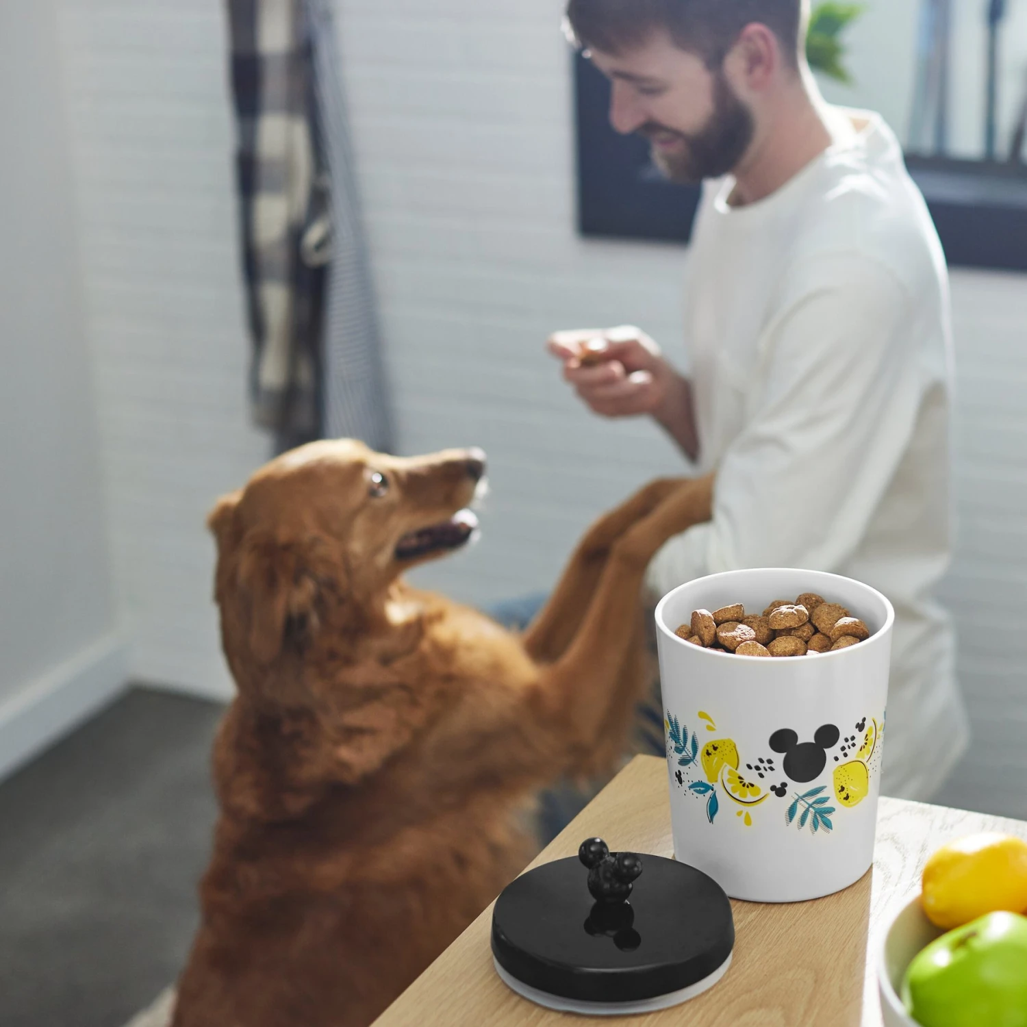 Disney Mickey Mouse Lemon Melamine Dog & Cat Treat Jar - Image 3