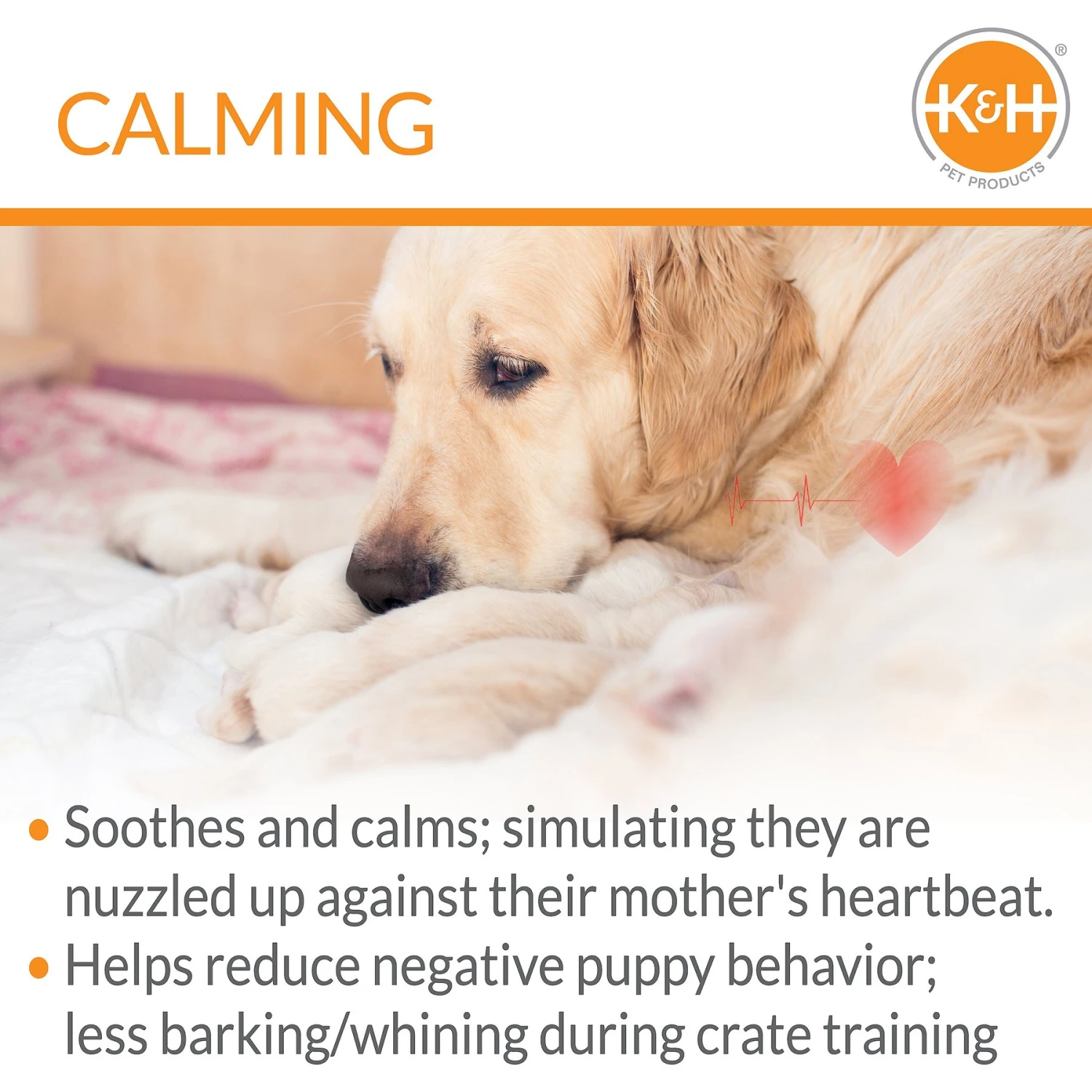 K&H Pet Products Mother's Heartbeat Puppy Heart Pillow - Image 5