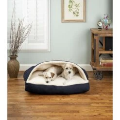 Snoozer Pet Products Poly Cotton Rectangle Cozy Cave Covered Dog Bed With Removable Cover