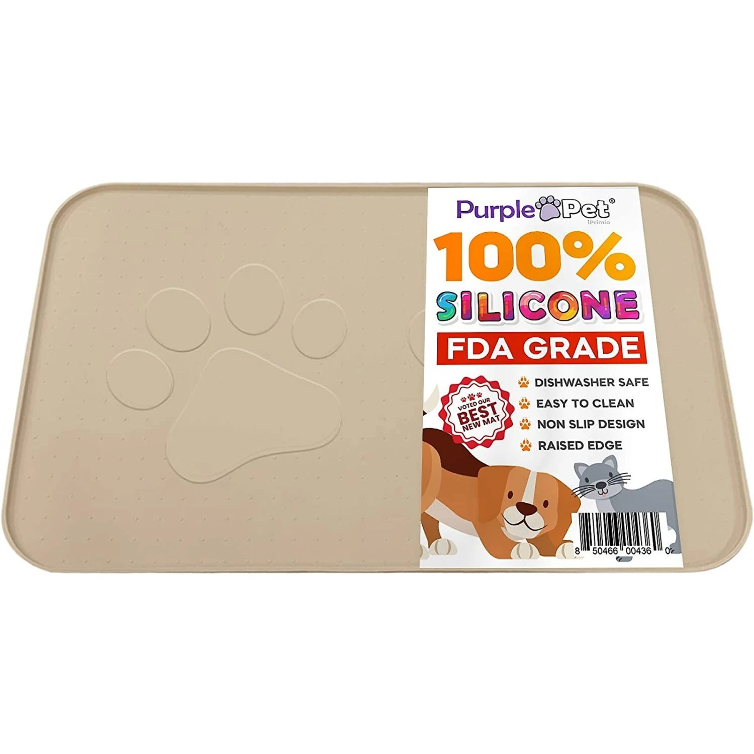 IPrimio Paw Print Dog & Cat Feeding Mat, X-Large