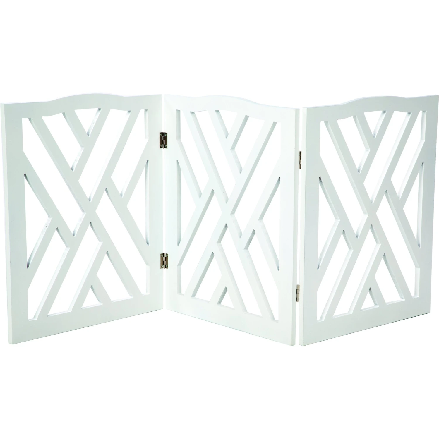 Etna White Lattice Wooden Dog Gate - Image 2