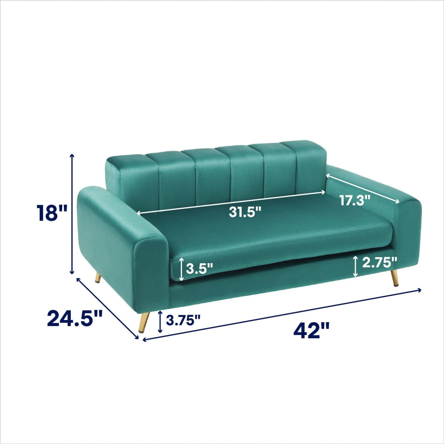 Frisco Elevated Art Deco Dog & Cat Sofa Bed With Removable Cover - Image 2