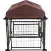 TRIXIE Deluxe Outdoor Dog Kennel With Cover & Secure Lock, Black/Burgundy