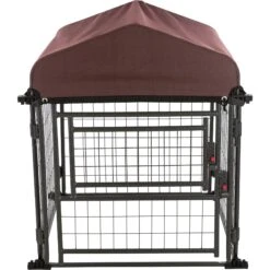 TRIXIE Deluxe Outdoor Dog Kennel With Cover & Secure Lock, Black/Burgundy