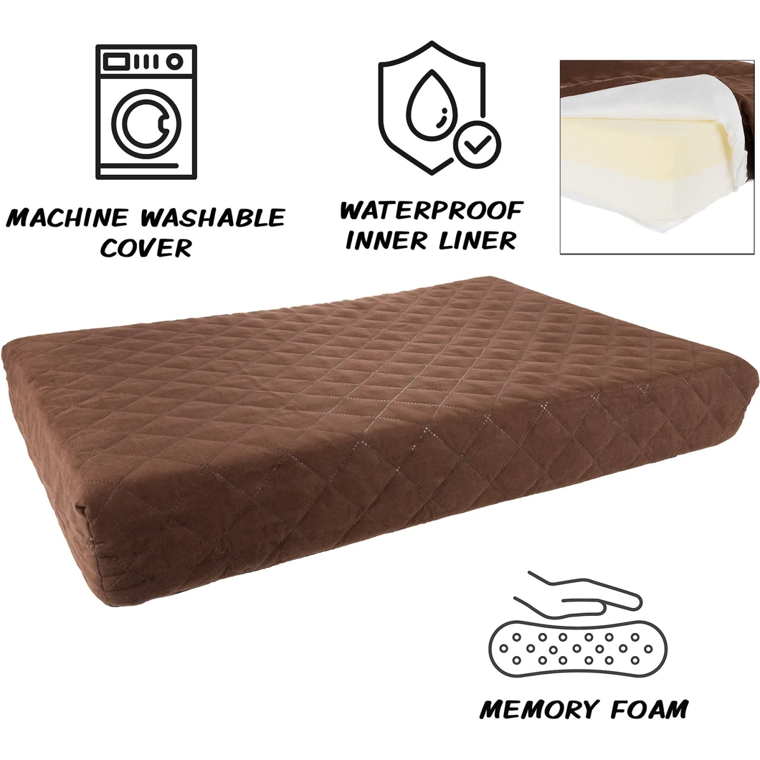 Pet Adobe Memory Foam Waterproof Covered Dog Bed - Image 3