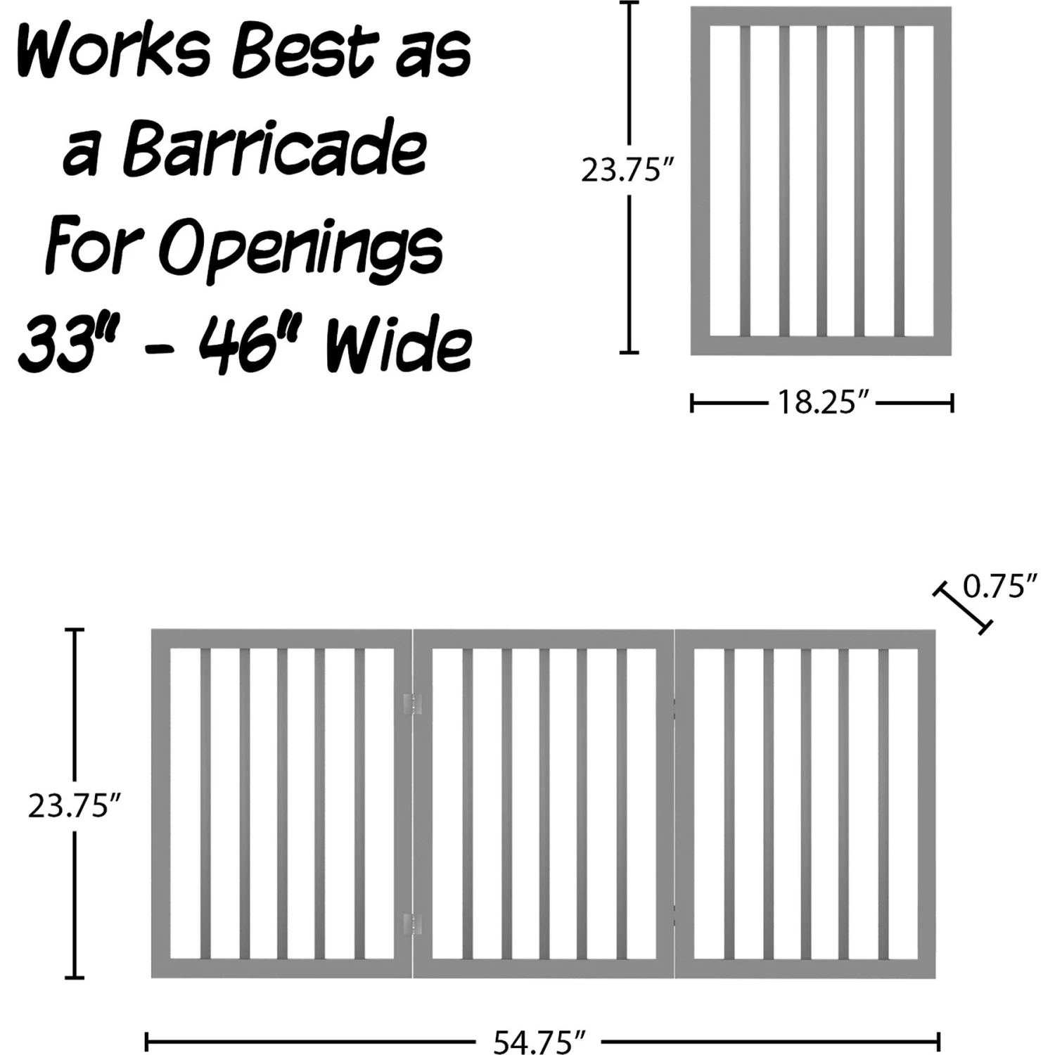 Pet Adobe Freestanding 3-Panel Wood Dog Gate - Image 2