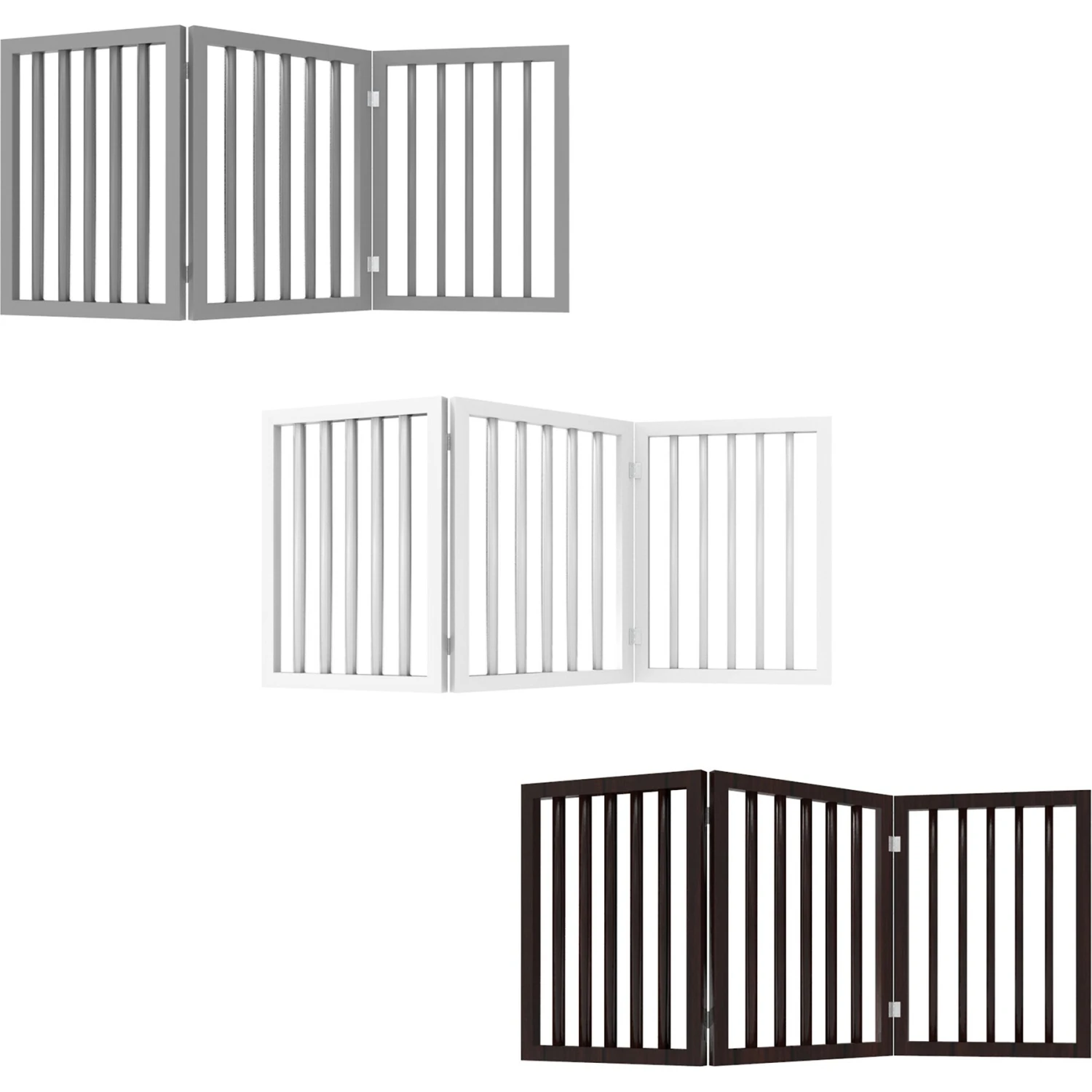 Pet Adobe Freestanding 3-Panel Wood Dog Gate - Image 6