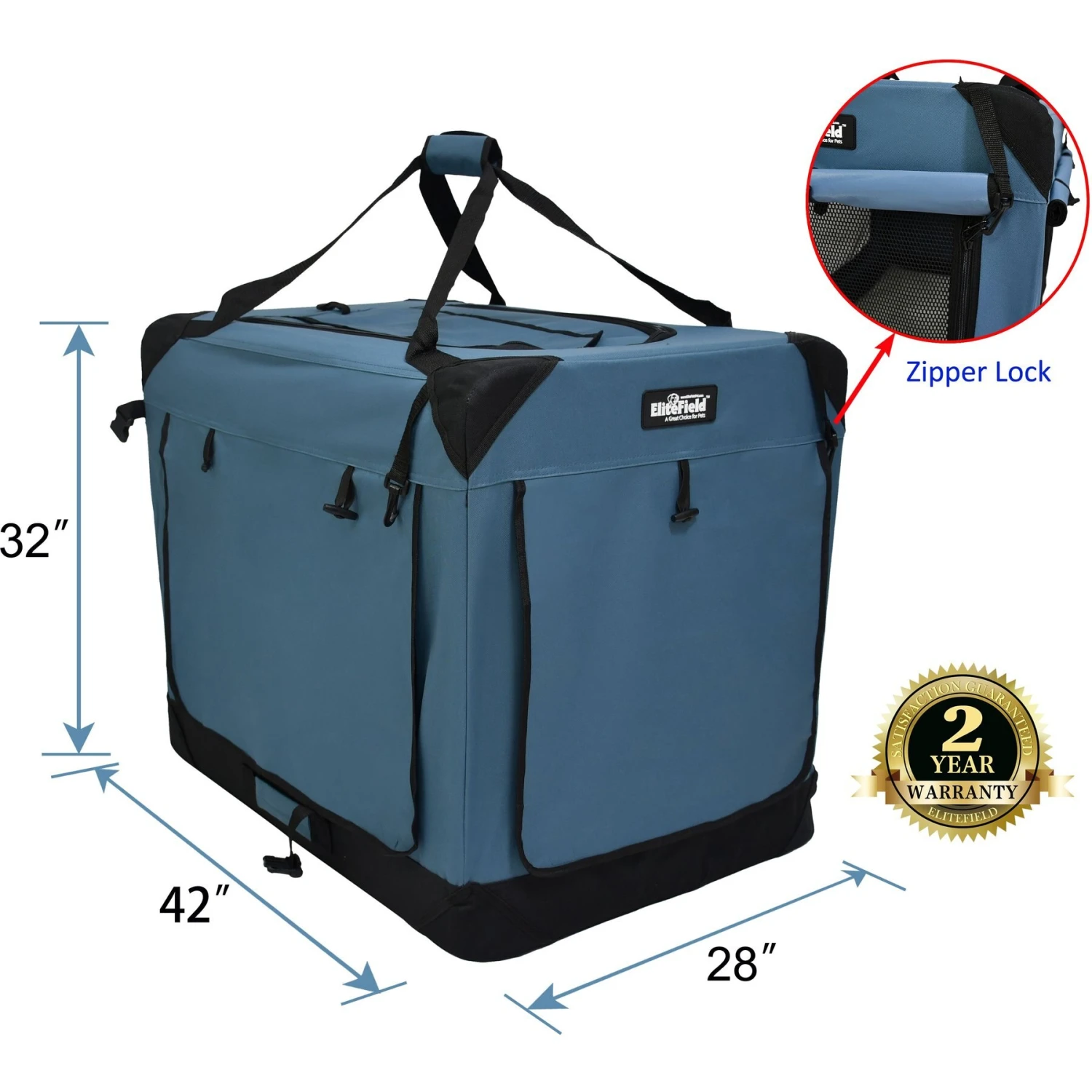 EliteField 4-Door Collapsible Soft-Sided Dog Crate - Image 2