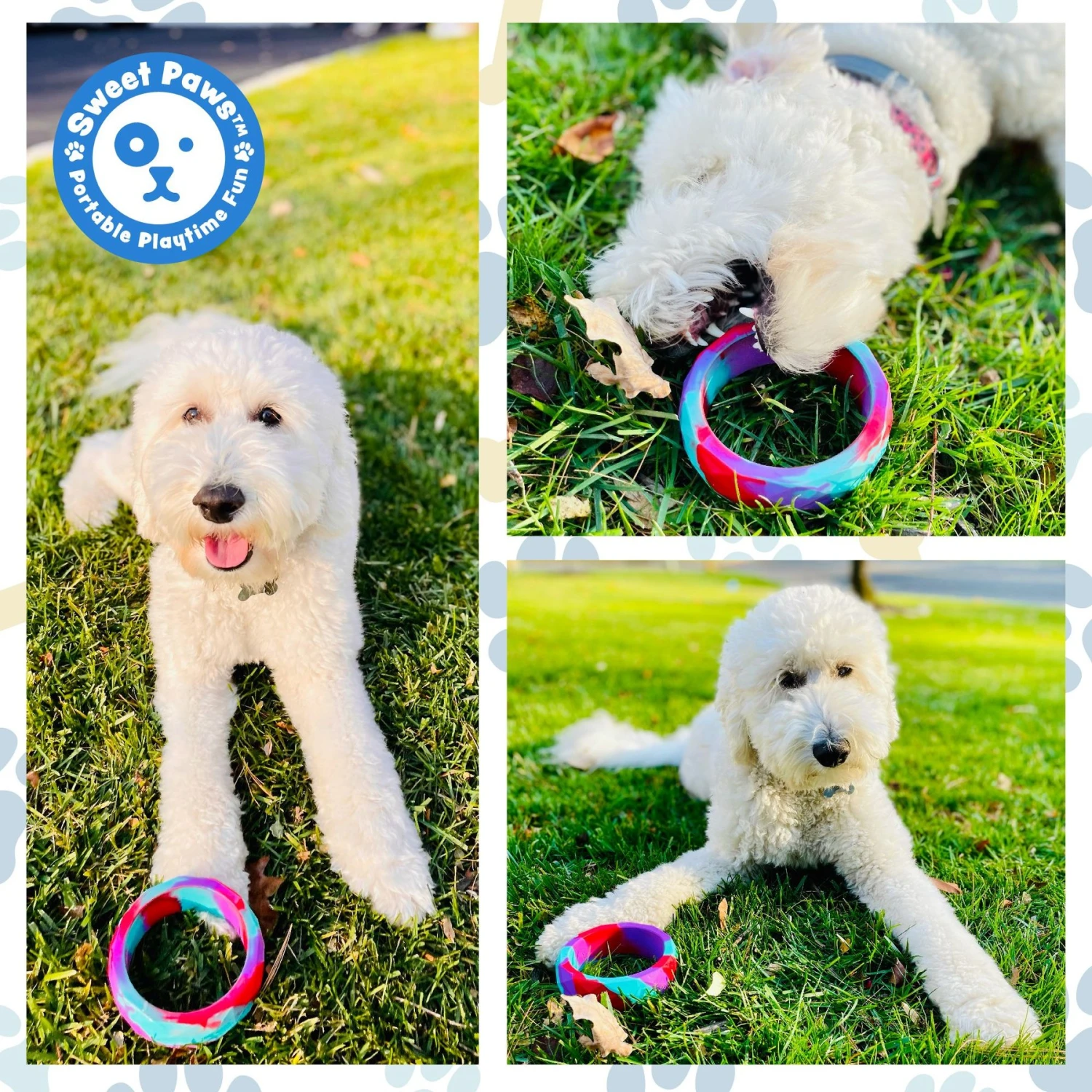 Sweet Paws Chunky Wearable Puppy Teether Stack Dog Toy, 2 Count - Image 2