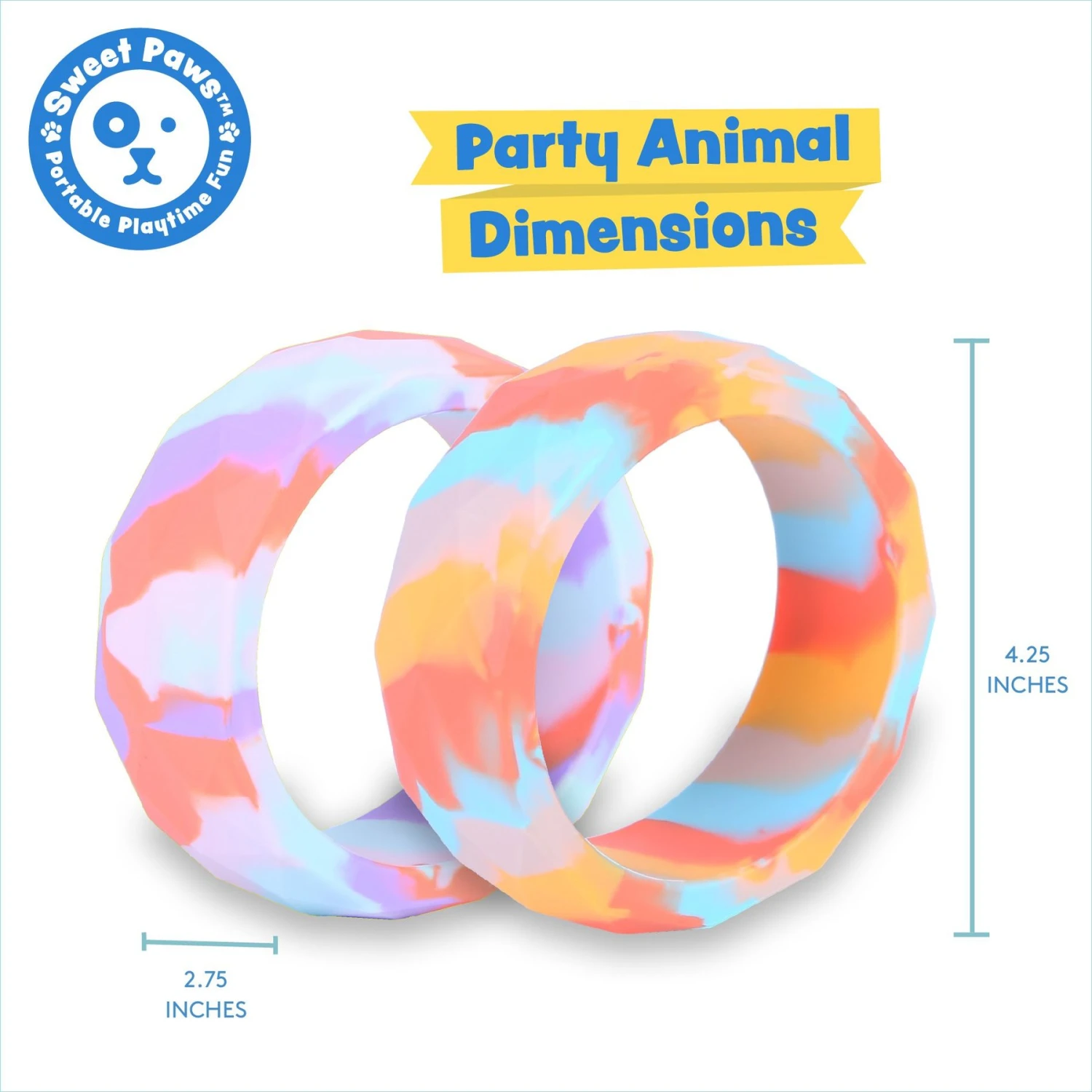 Sweet Paws Chunky Wearable Puppy Teether Stack Dog Toy, 2 Count - Image 6