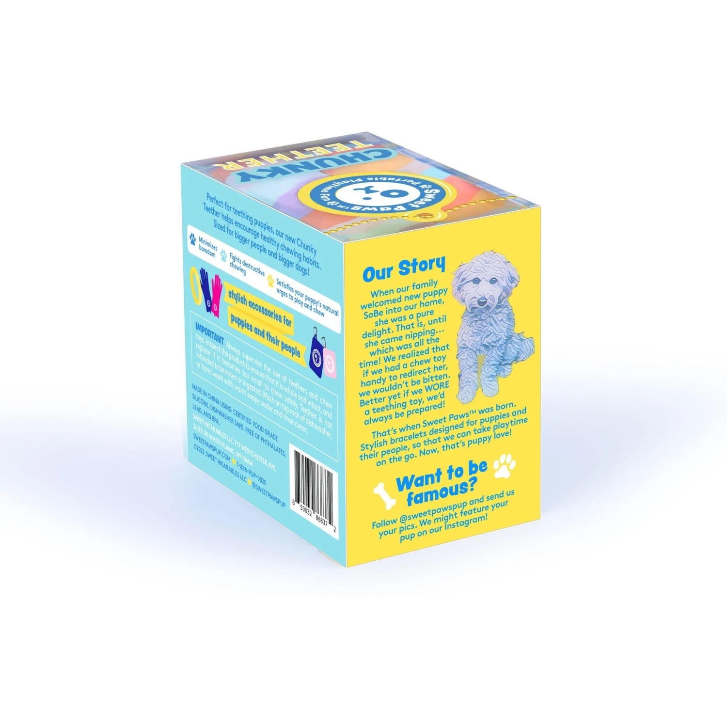 Sweet Paws Chunky Wearable Puppy Teether Stack Dog Toy, 2 Count - Image 9