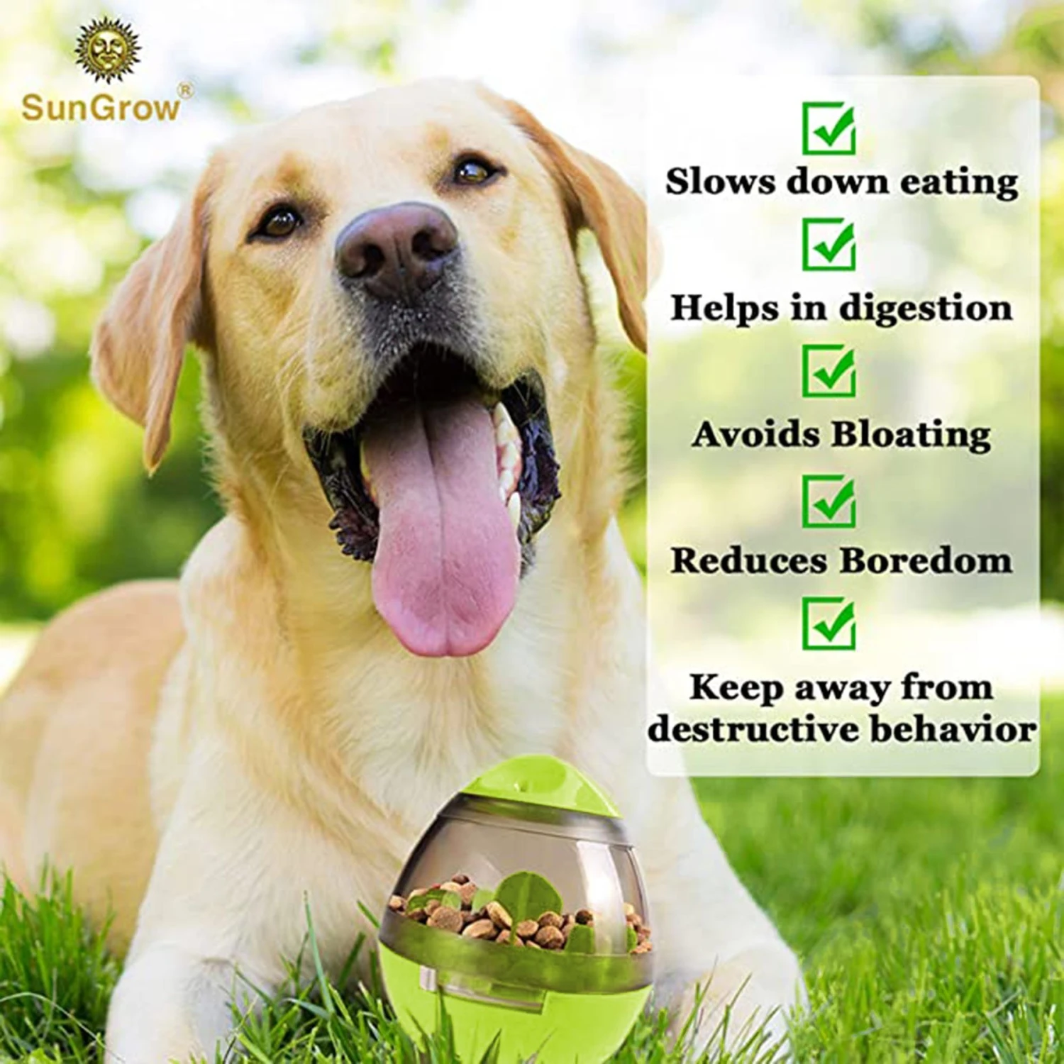 SunGrow Boredom & Separation Anxiety Relief Stimulation Treat Dispensing Cat & Dog Toy - Image 3