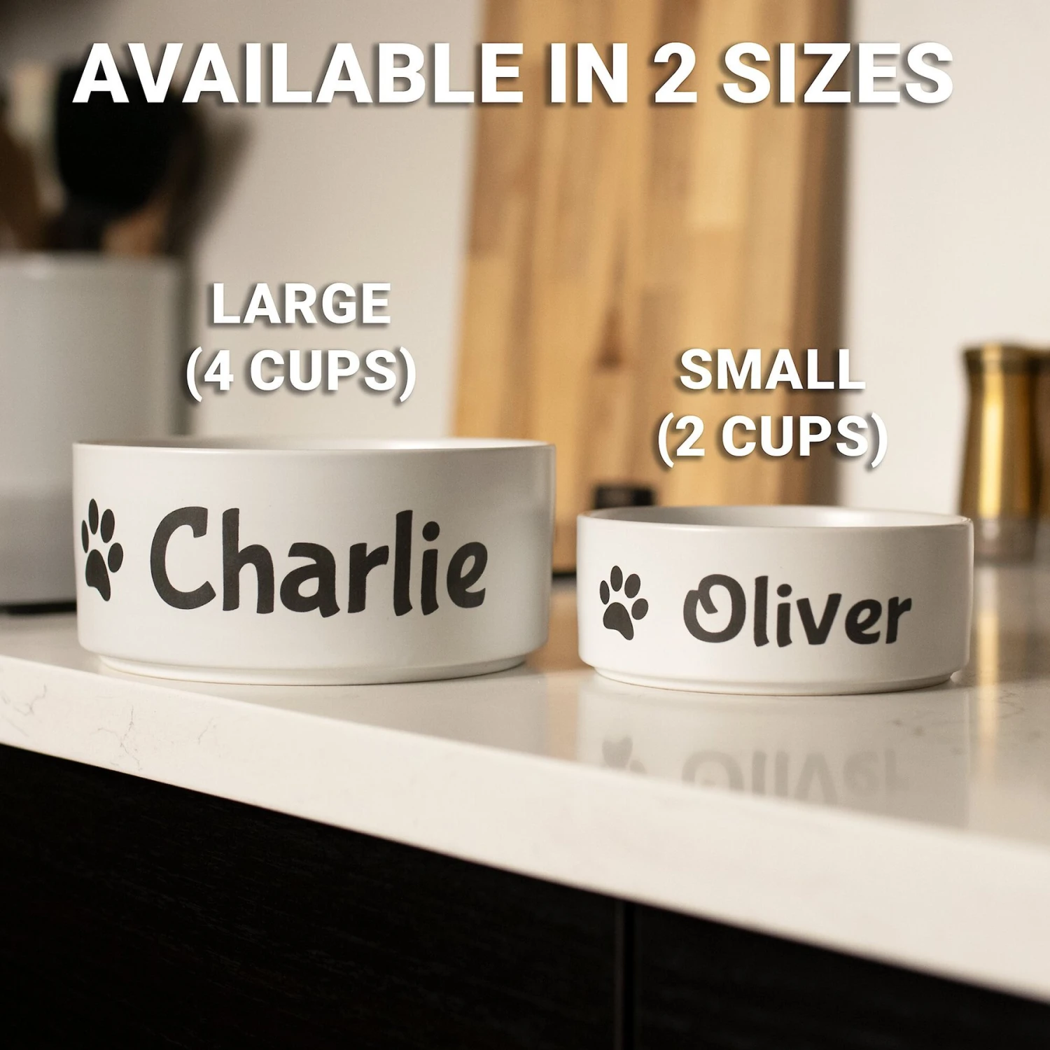 GoTags Personalized Dog Bowl, White - Image 3