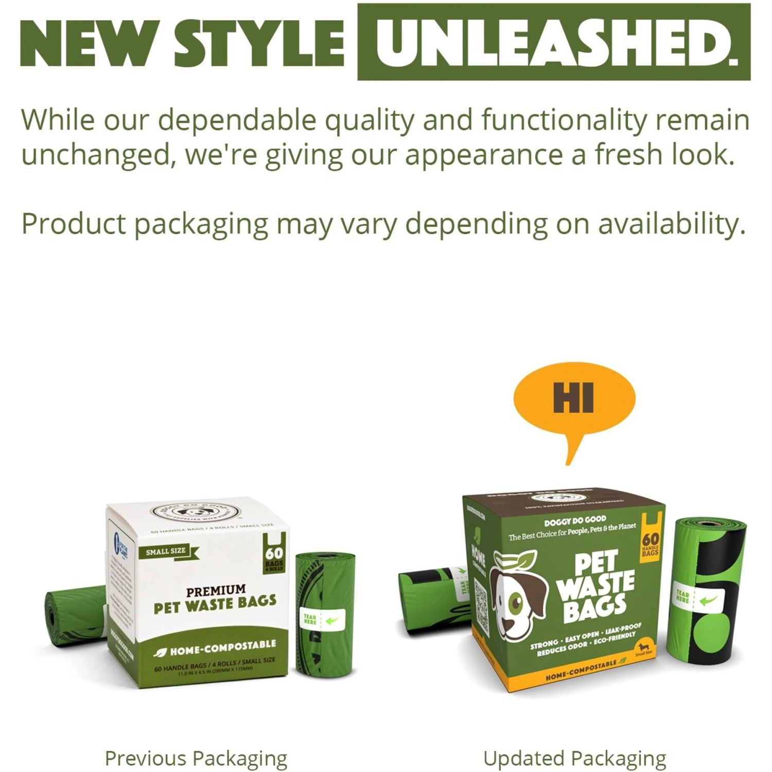 Doggy Do Good Certified Home Compostable Premium Dog & Cat Waste Bags, Small Handle Bags - On Rolls - Image 2