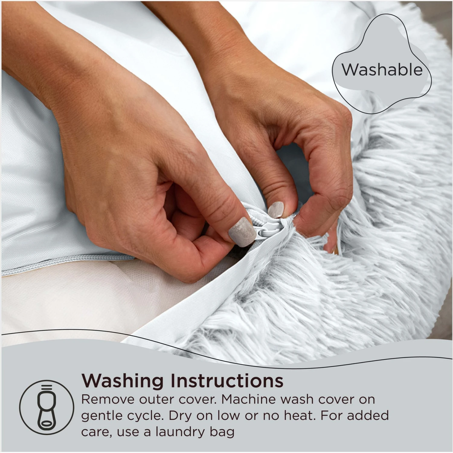 Best Friends By Sheri The Original Calming Shag Fur Donut Cuddler Cat & Dog Bed - Image 6