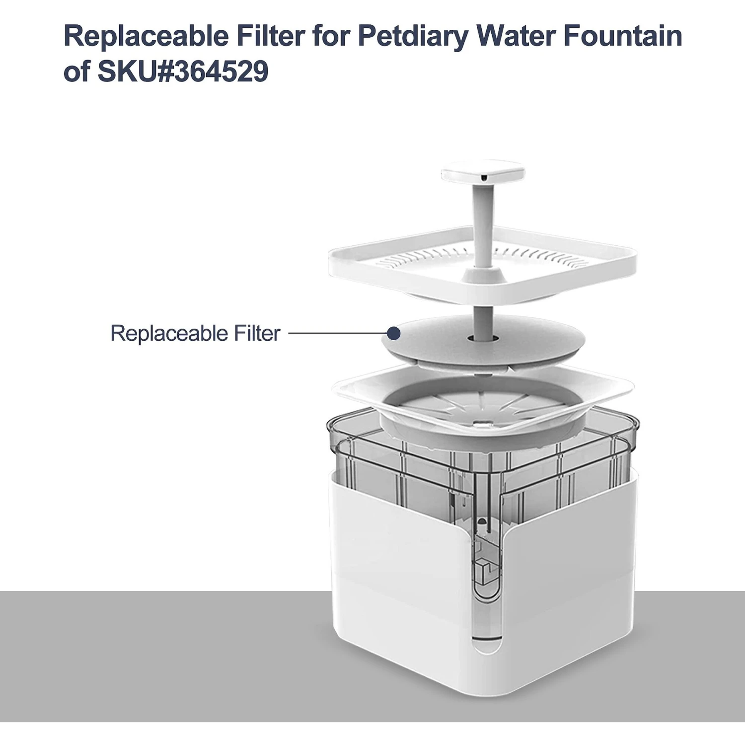 Petdiary Cat Water Fountain Filter, White, Small, 6 Count - Image 2