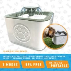 PawPerfect Cat & Dog Water Fountain, White