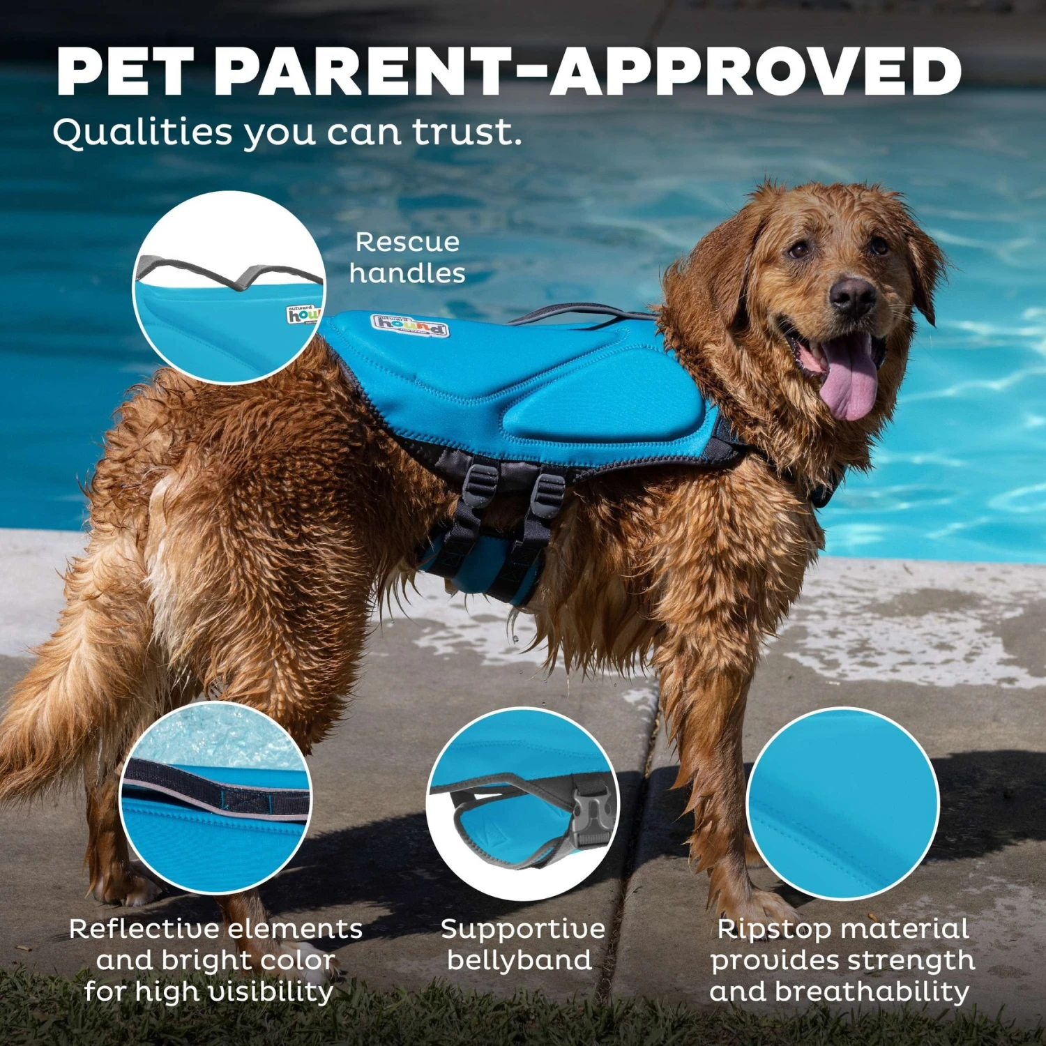 Outward Hound Dawson Swim Dog Life Jacket - Image 5