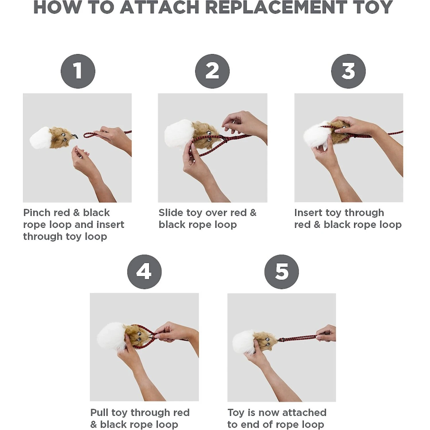 Outward Hound Fox Tail Teaser Wand Dog Toy Replacement Lure - Image 5