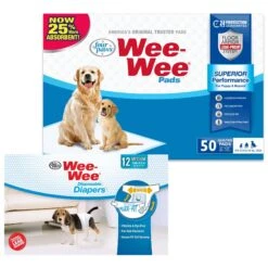 Four Paws Wee-Wee Disposable Dog Diapers & Four Paws Wee-Wee Superior Performance Dog Pee Pads