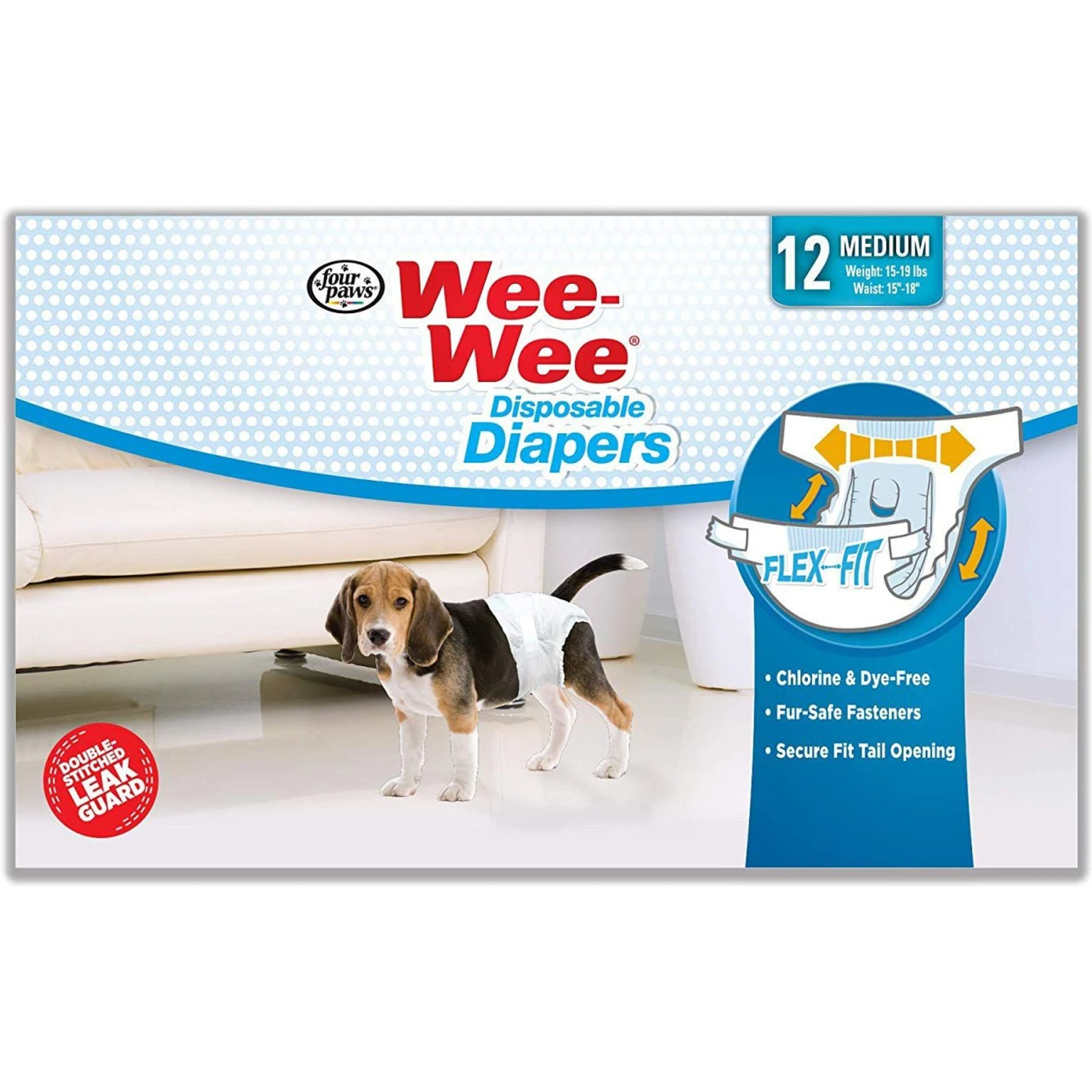 Four Paws Wee-Wee Disposable Dog Diapers & Four Paws Wee-Wee Superior Performance Dog Pee Pads - Image 2
