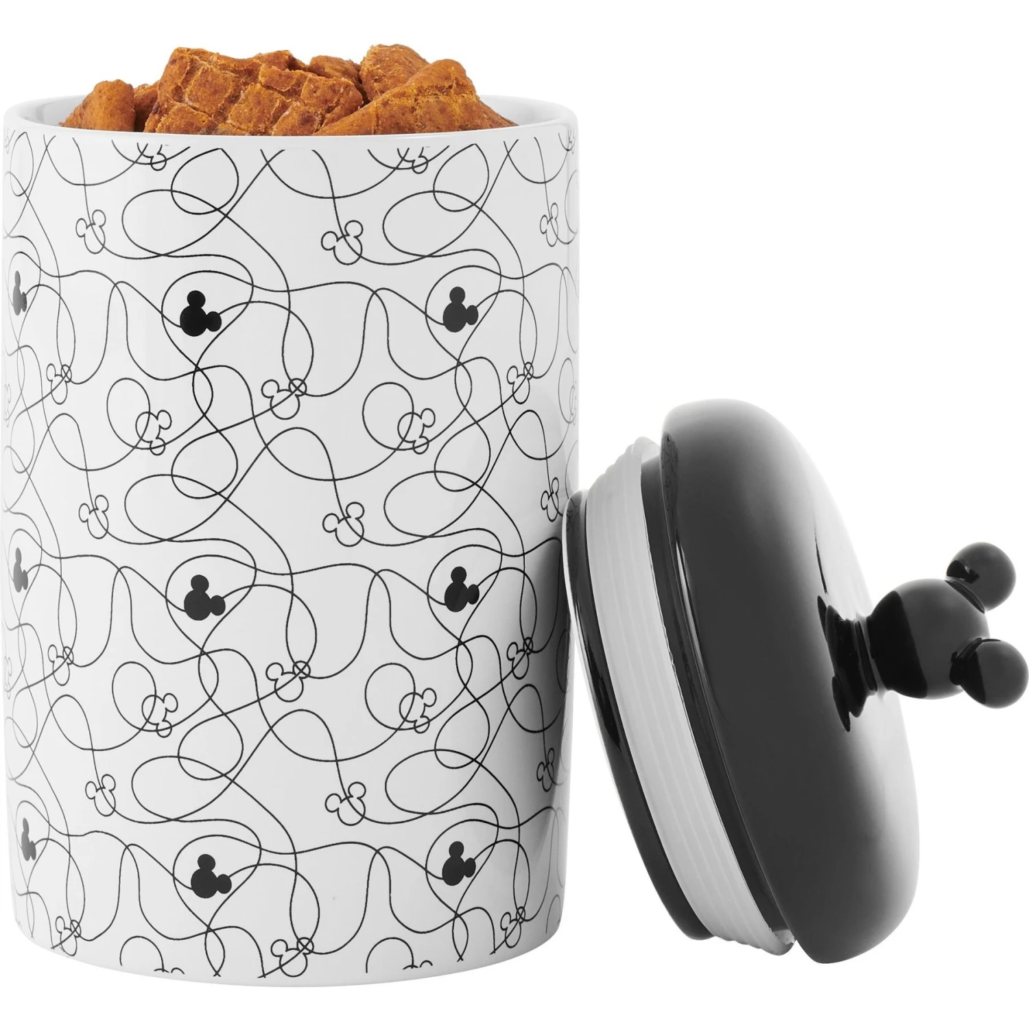 Disney Table Scraps Mickey Mouse Hot Diggity Dog Recipe Upcycled Jerky Dog Treats, 5-oz Bag & Disney Mickey Lines Ceramic Treat Jar - Image 7