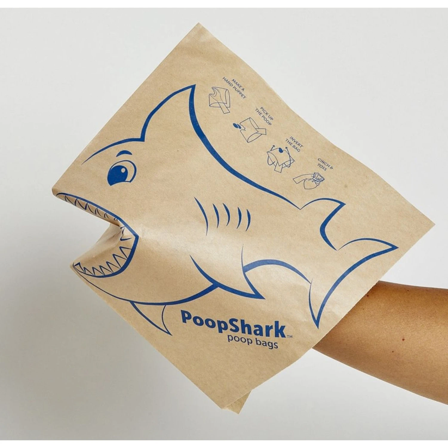 PoopShark Paper Poop Bags For Dogs, Brown Kraft, 60 Count