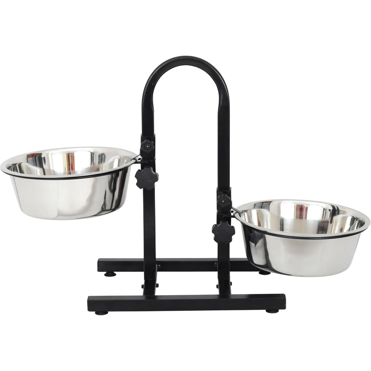 Iconic Pet U Design Adjustable Stainless Steel Pet Double Dog Bowl