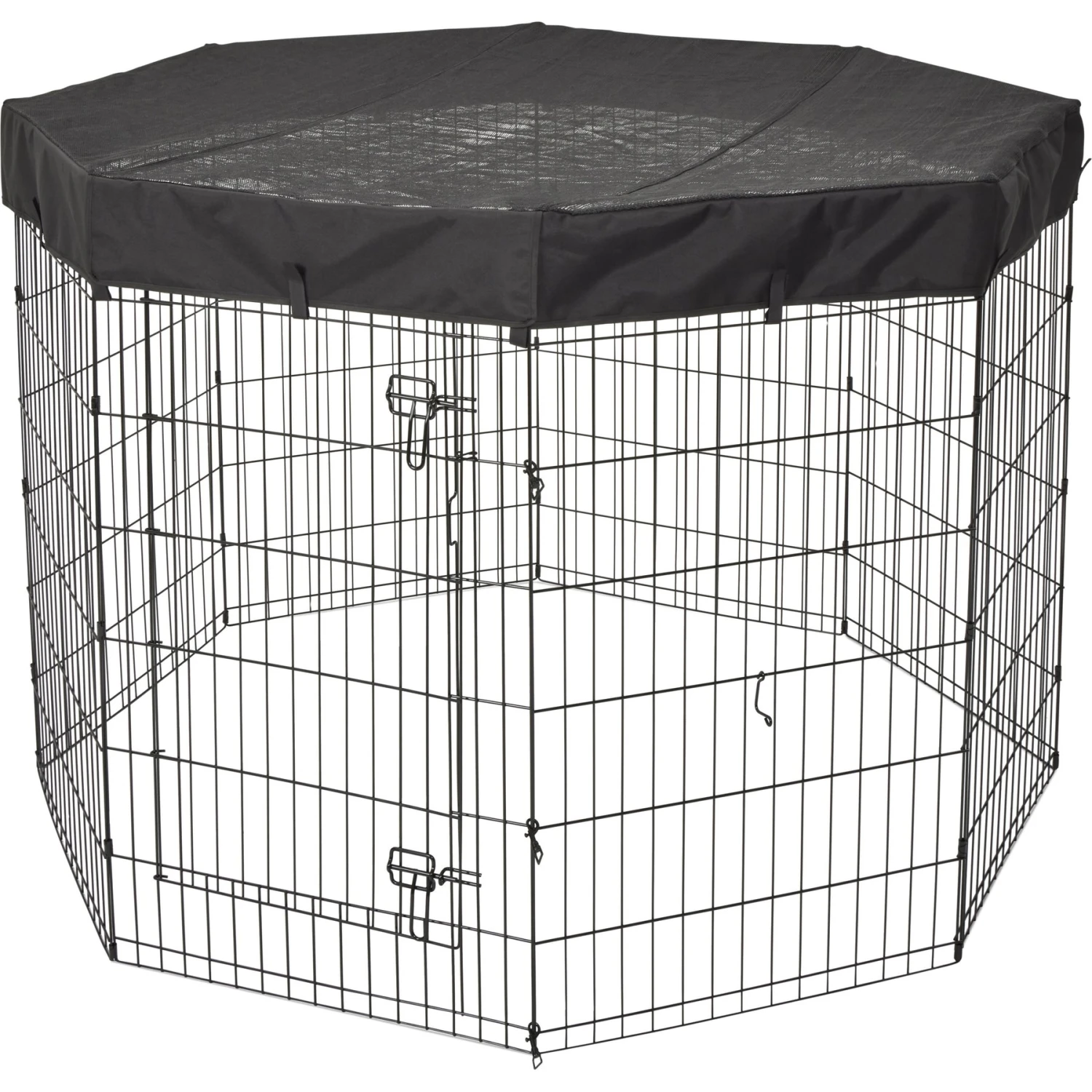 MidWest Exercise Pen Top Fabric Mesh Sunscreen Accessory, Octagonal Configuration, Black - Image 2