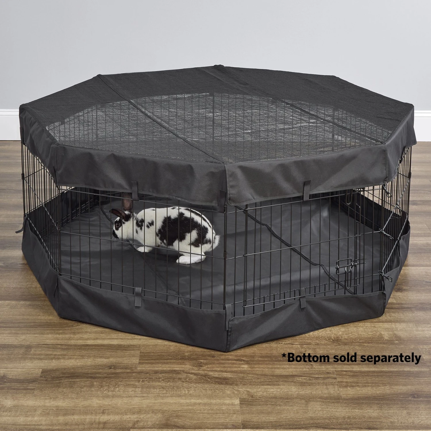MidWest Exercise Pen Top Fabric Mesh Sunscreen Accessory, Octagonal Configuration, Black - Image 4