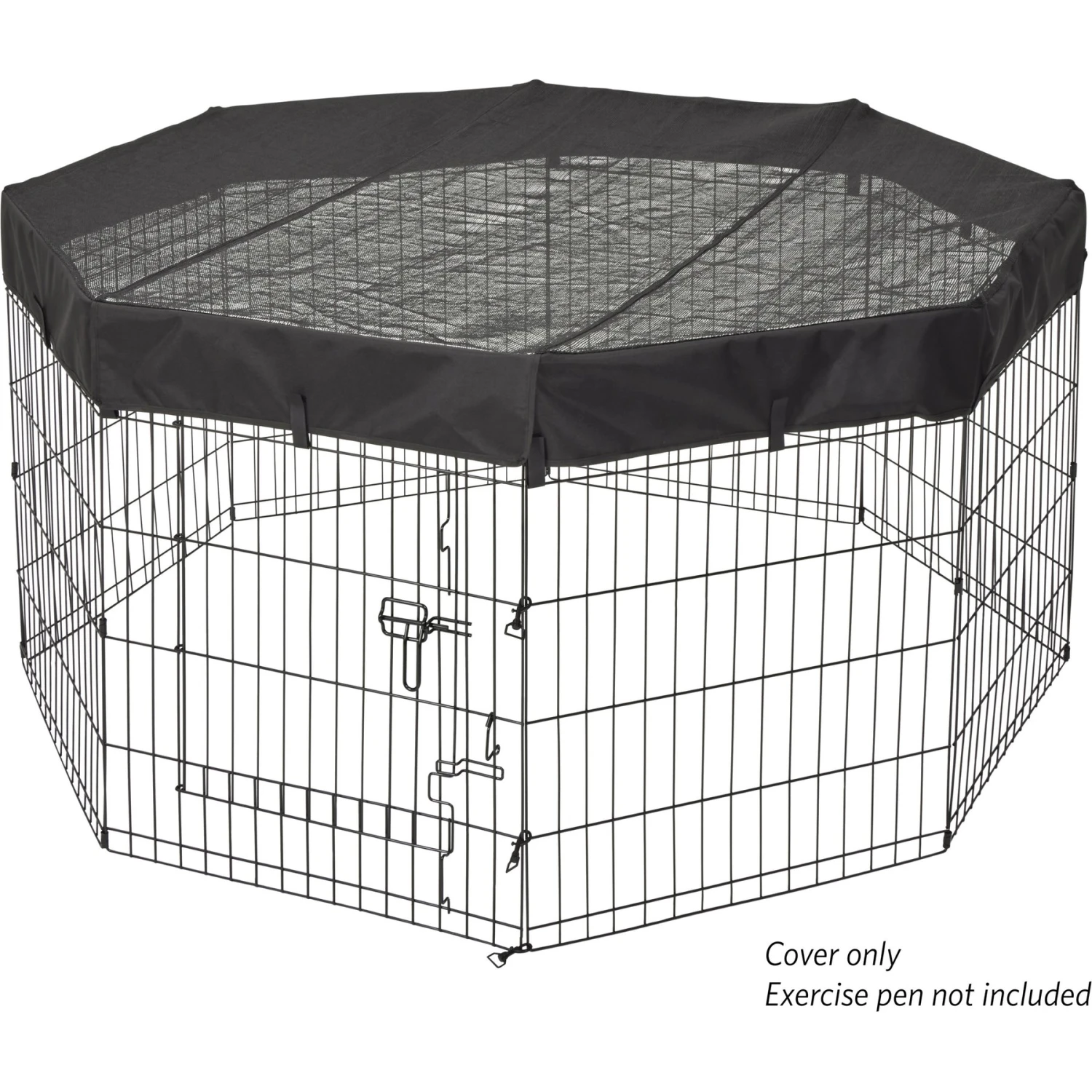 MidWest Exercise Pen Top Fabric Mesh Sunscreen Accessory, Octagonal Configuration, Black - Image 7