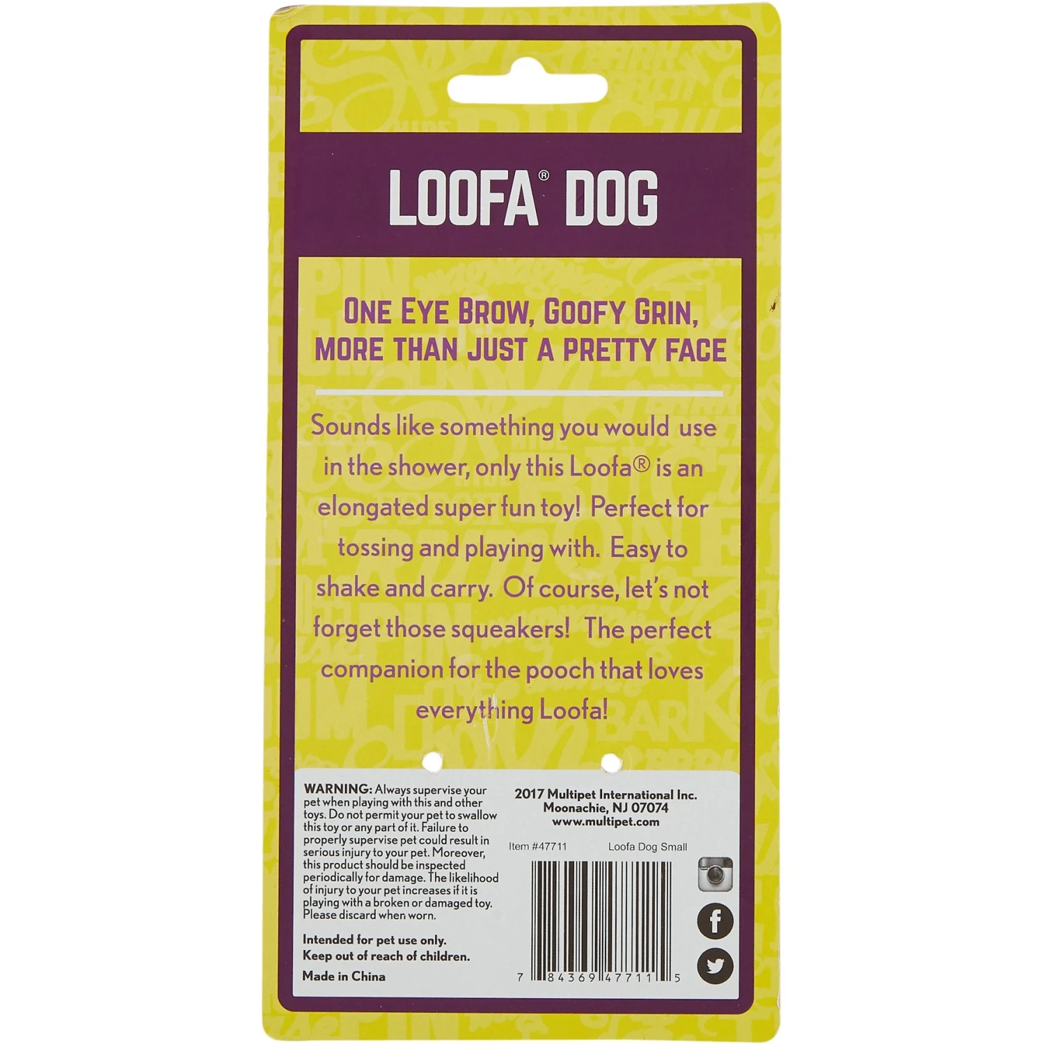 Multipet Loofa Dog The Original Squeaky Plush Dog Toy, Color Varies - Image 5