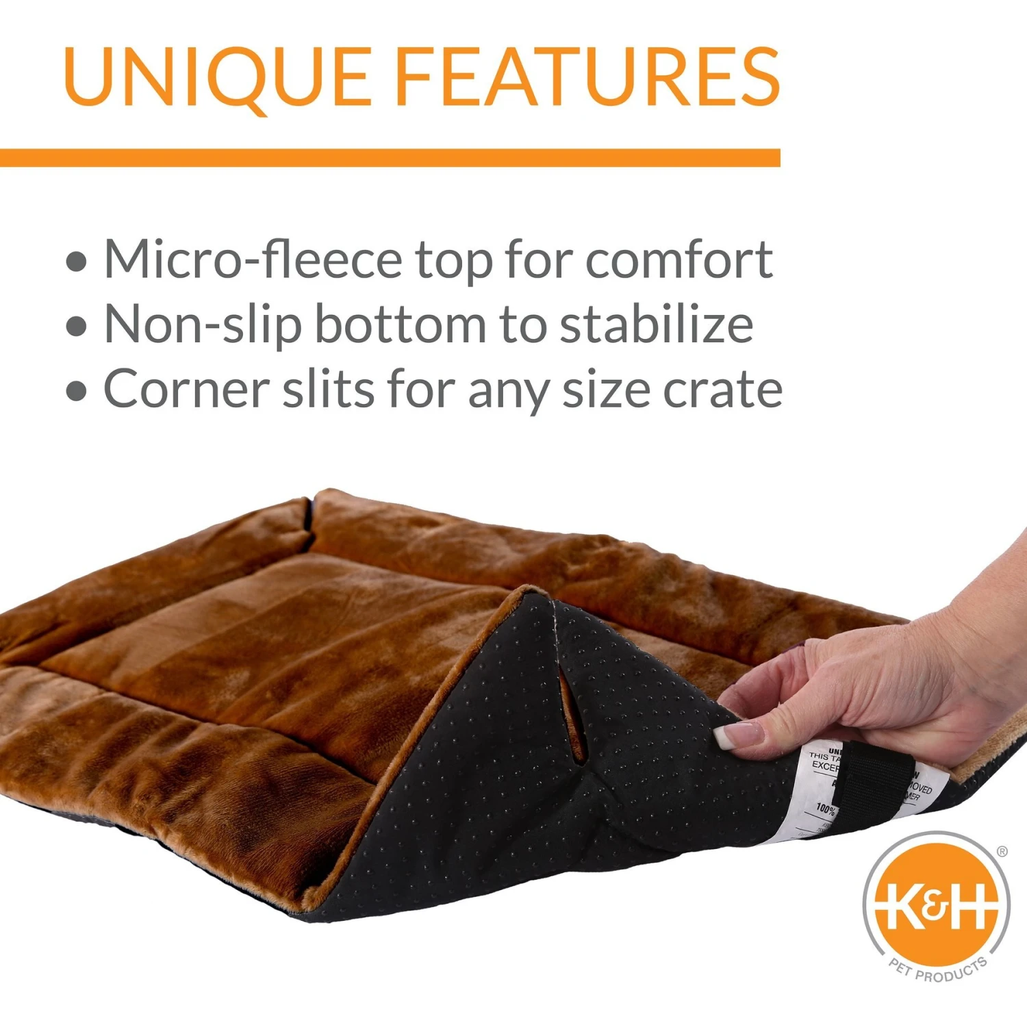K&H Pet Products Self-Warming Dog Crate Pad, Mocha - Image 3