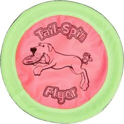 Booda Soft Bite Tail Spin Flyer Flying Disc Dog Toy, Color Varies