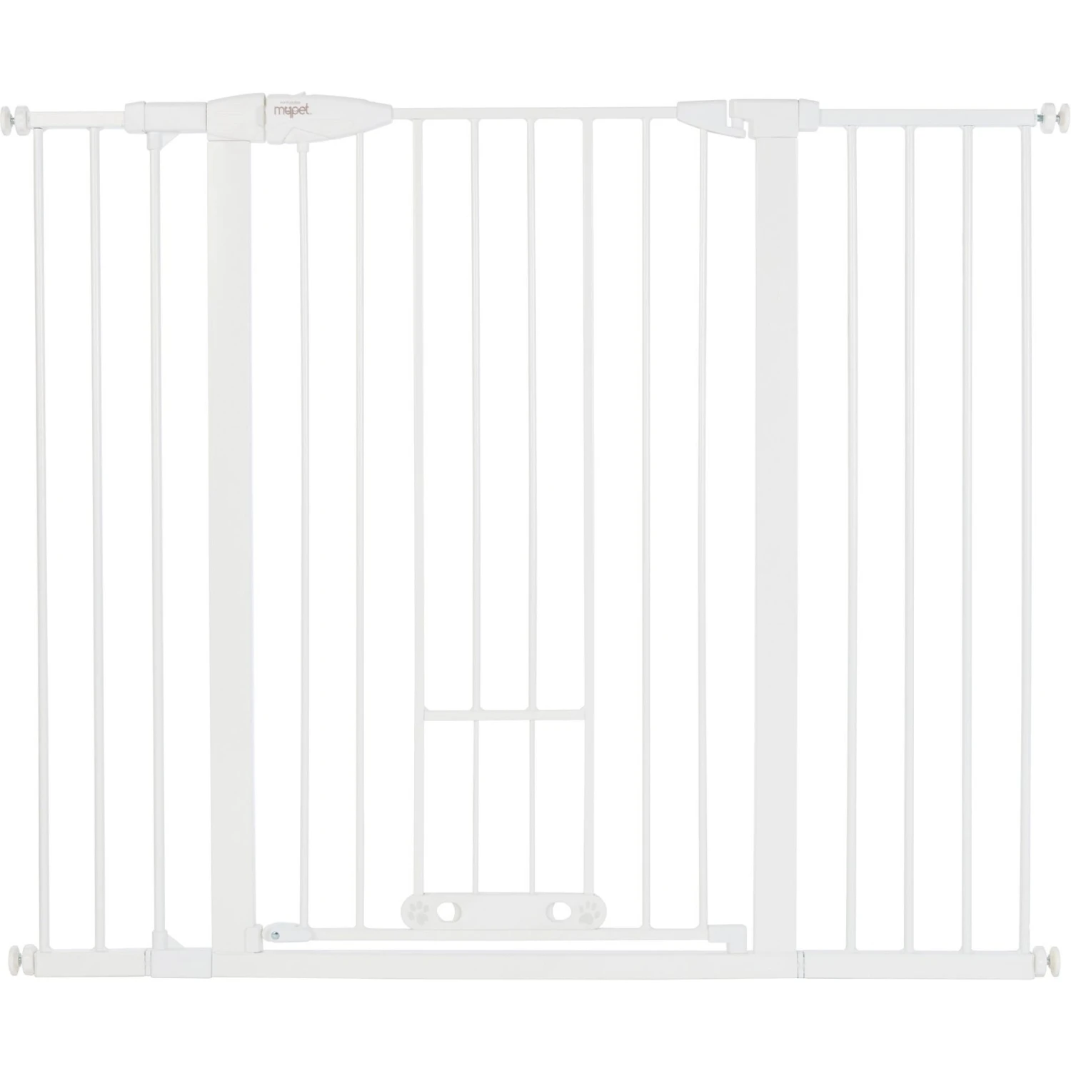 MyPet Extra Tall & Wide Walk Thru Easypass Cat & Dog Gate, White - Image 4