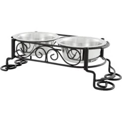 Ethical Pet Mediterranean Double Diner Non-Skid Elevated Dog & Cat Bowls