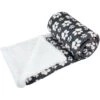 HappyCare Textiles Ultra Soft Cozy Flannel Paw Print Sherpa Cat & Dog Blanket, 50x60-in