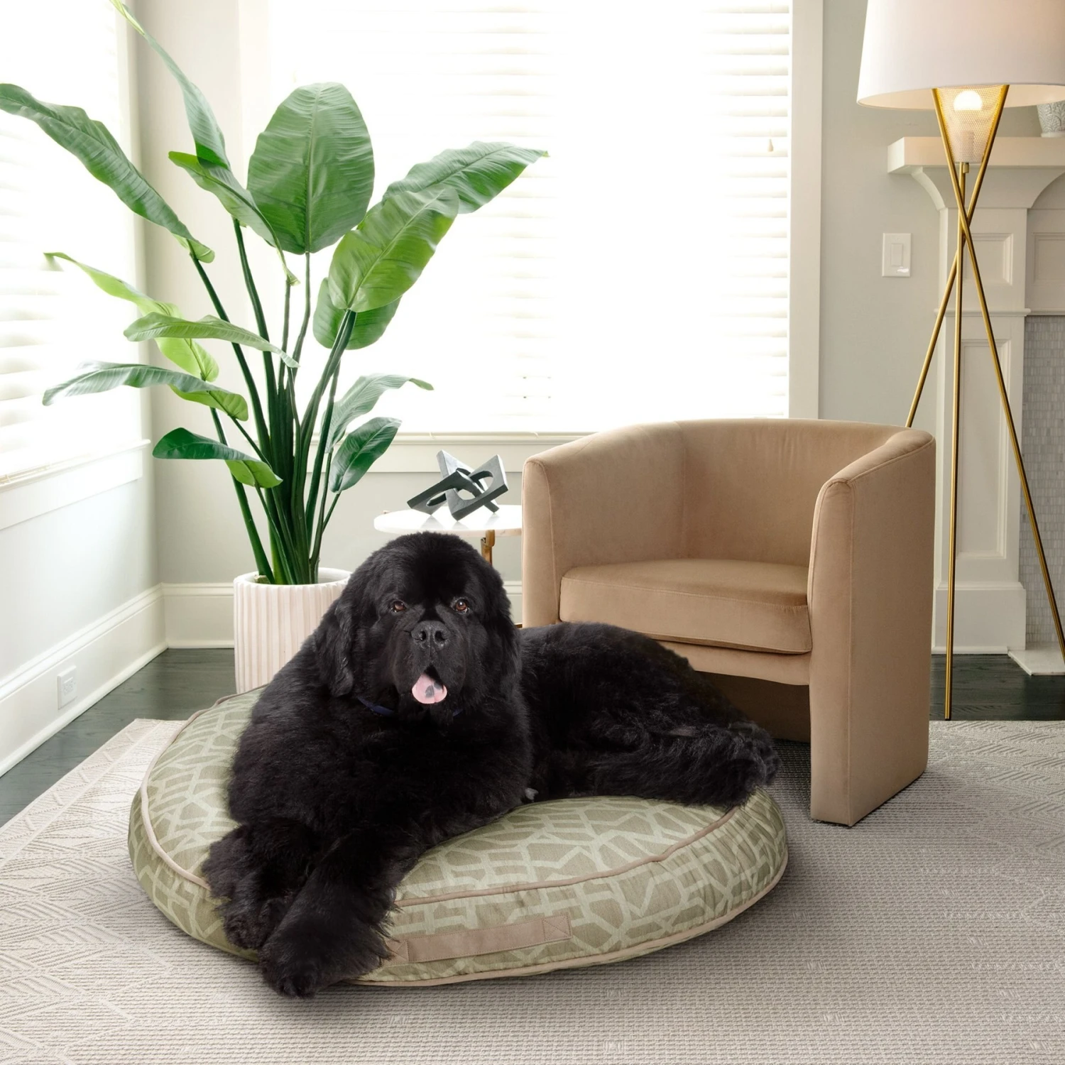 Bark And Slumber Biscuit Plush Round Eco Friendly Fabric Lounger Dog Bed - Image 2