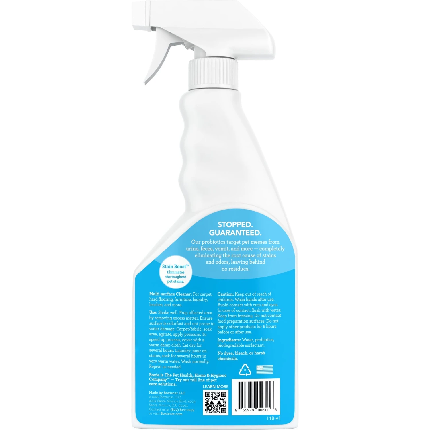 Boxiecat Fragrance Free Dog Stain & Odor Remover, 24-oz Bottle - Image 2