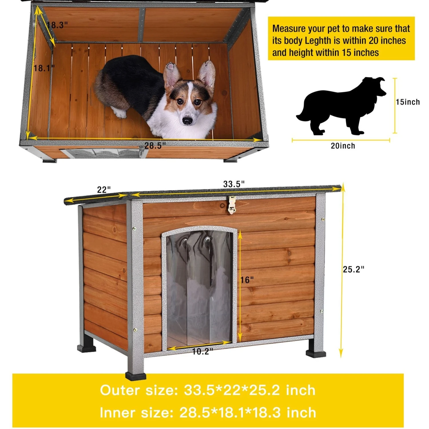 Aivituvin Wooden Heavy Duty Dog House - Image 6