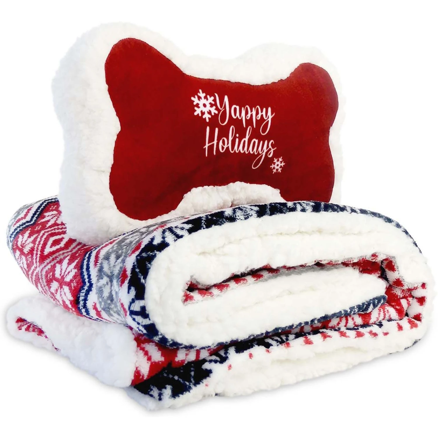 Bow-Wow Pet Sherpa Dog Blanket & Pillow Set - Image 4