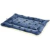 MidWest Quiet Time Fleece Reversible Dog Crate Mat, Blue Paw Print
