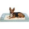 FurHaven Plush Fur & Diamond Print Nest-Top Cooling Gel Sofa Cat & Dog Bed