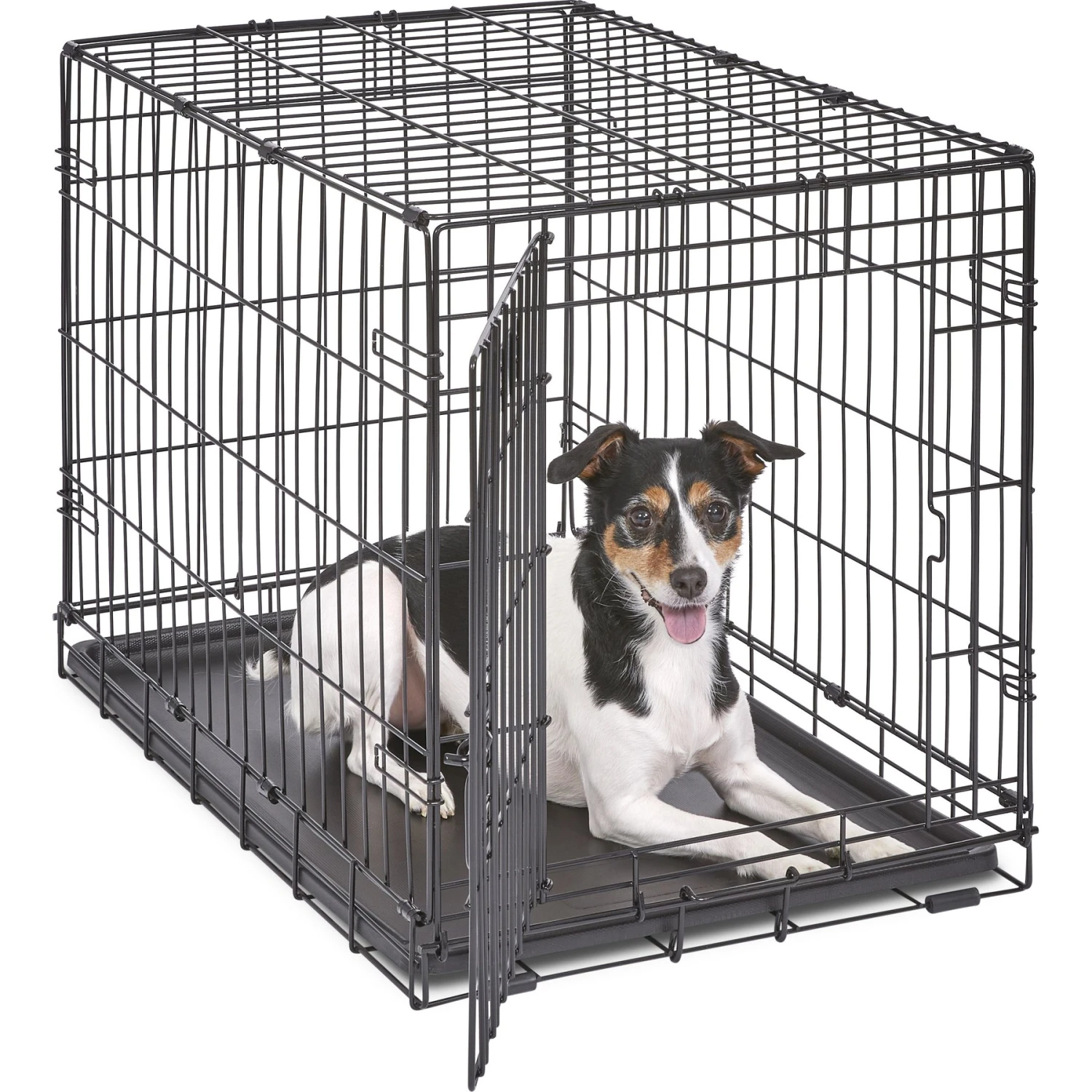 MidWest ICrate Fold & Carry Single Door Collapsible Wire Dog Crate & MidWest Steel Pet Gate - Image 2
