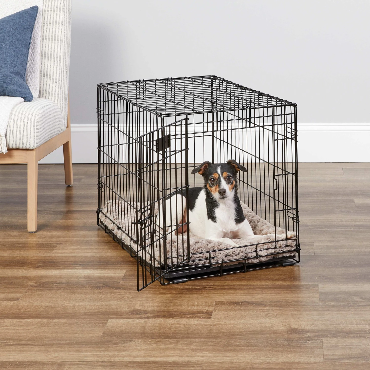 MidWest ICrate Fold & Carry Single Door Collapsible Wire Dog Crate & MidWest Steel Pet Gate - Image 3