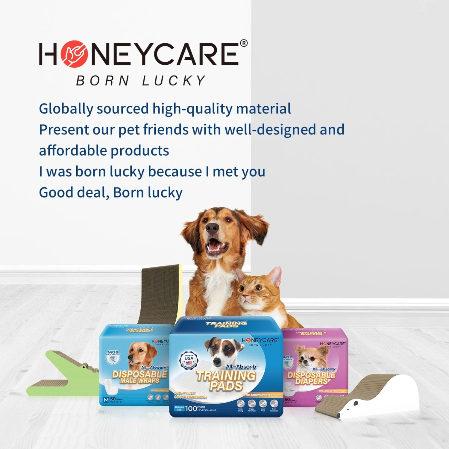 Honey Care All-Absorb Ultra Absorbent & Odor Eliminating Dog & Puppy Training Pads, 30-in X 36-in, 30 Count - Image 2